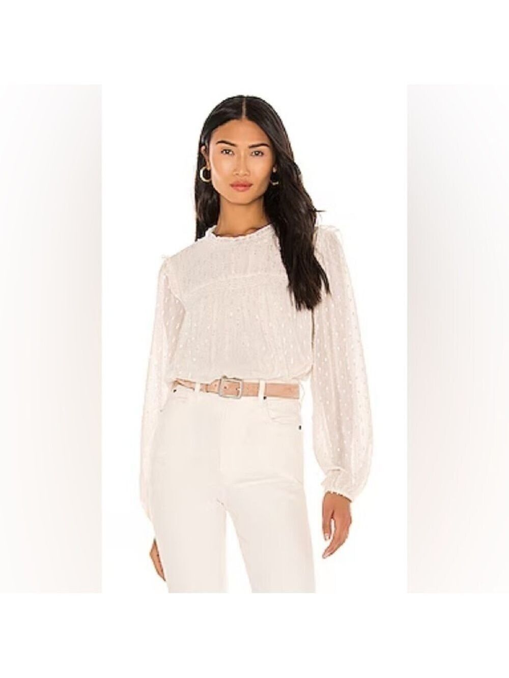 Sanctuary Grunge Girl Smocked Blouse in Soy Milk